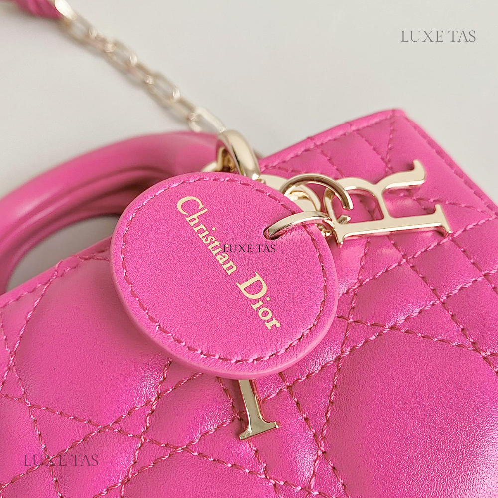 Rani Pink Cannage Lambskin Lady D-Joy Micro Bag
