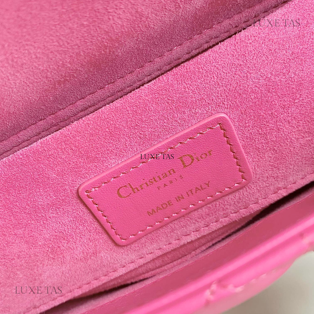 Rani Pink Cannage Lambskin Small Lady D-Joy Bag