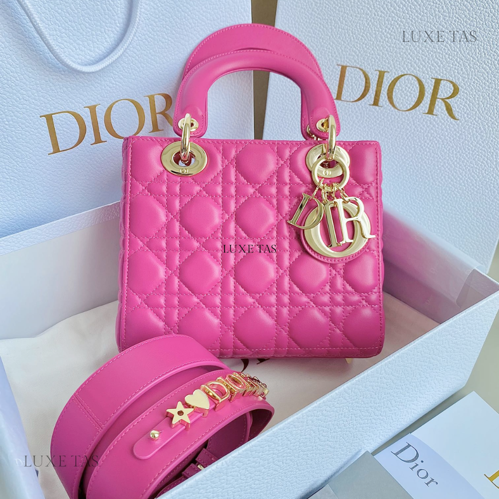 Rani Pink Cannage Lambskin Small Lady D*ior My Abcd*ior Bag
