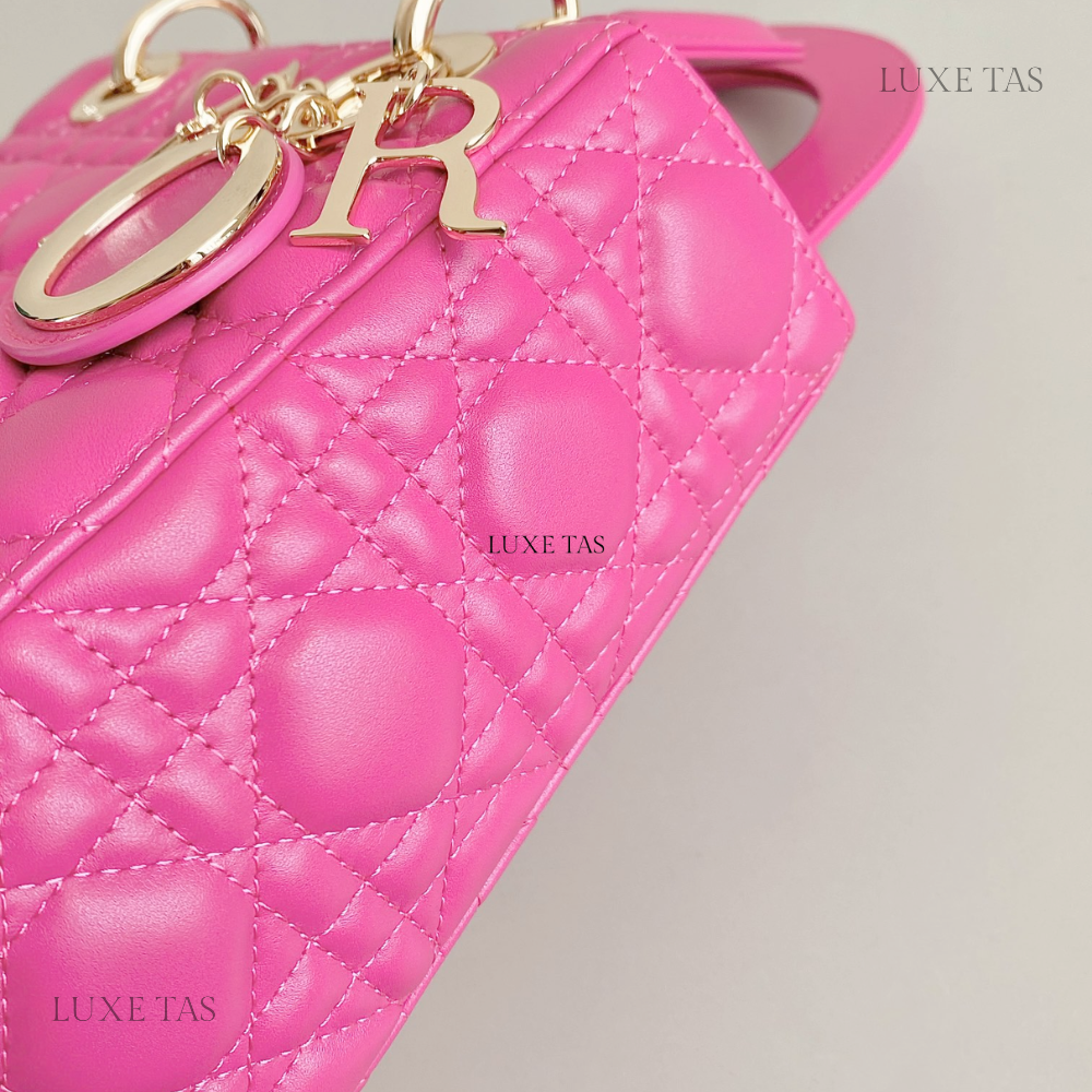 Rani Pink Cannage Lambskin Small Lady D*ior My Abcd*ior Bag