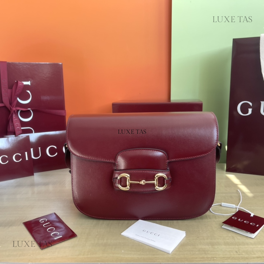 Red Horsebit 1955 Soft Medium Shoulder Bag Leather Shoulder Bag for Women