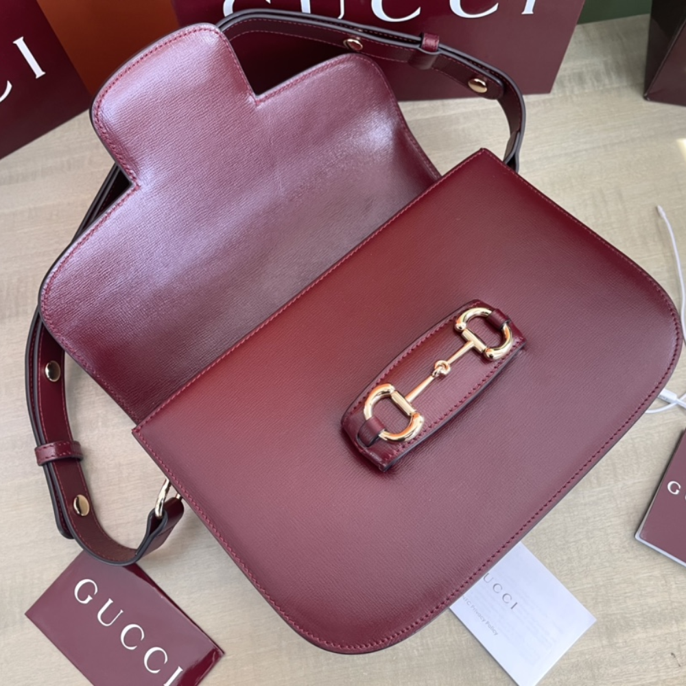 Red Horsebit 1955 Soft Medium Shoulder Bag Leather Shoulder Bag for Women