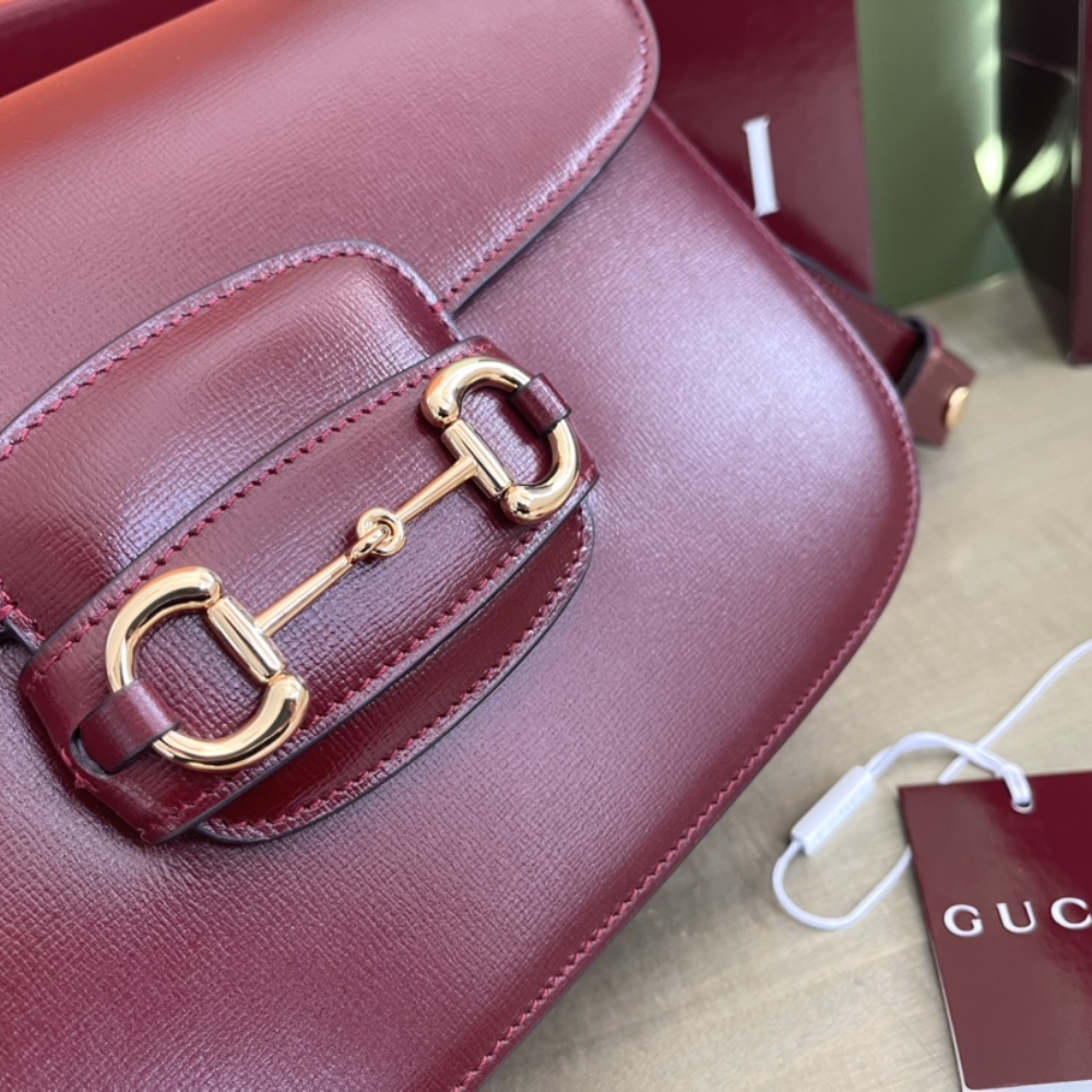 Red Horsebit 1955 Soft Medium Shoulder Bag Leather Shoulder Bag for Women