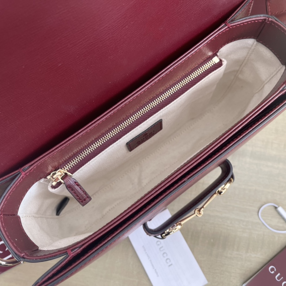 Red Horsebit 1955 Soft Medium Shoulder Bag Leather Shoulder Bag for Women