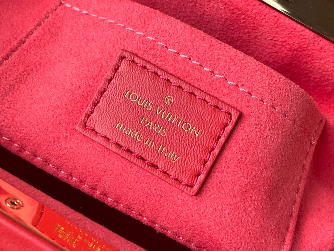 Red Monogram Clutch - Leather Handbag for Women