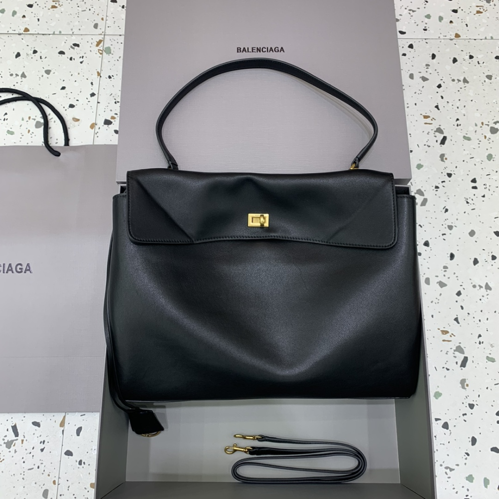 Rodeo Large Handbag In Black Leather Handbag for Women