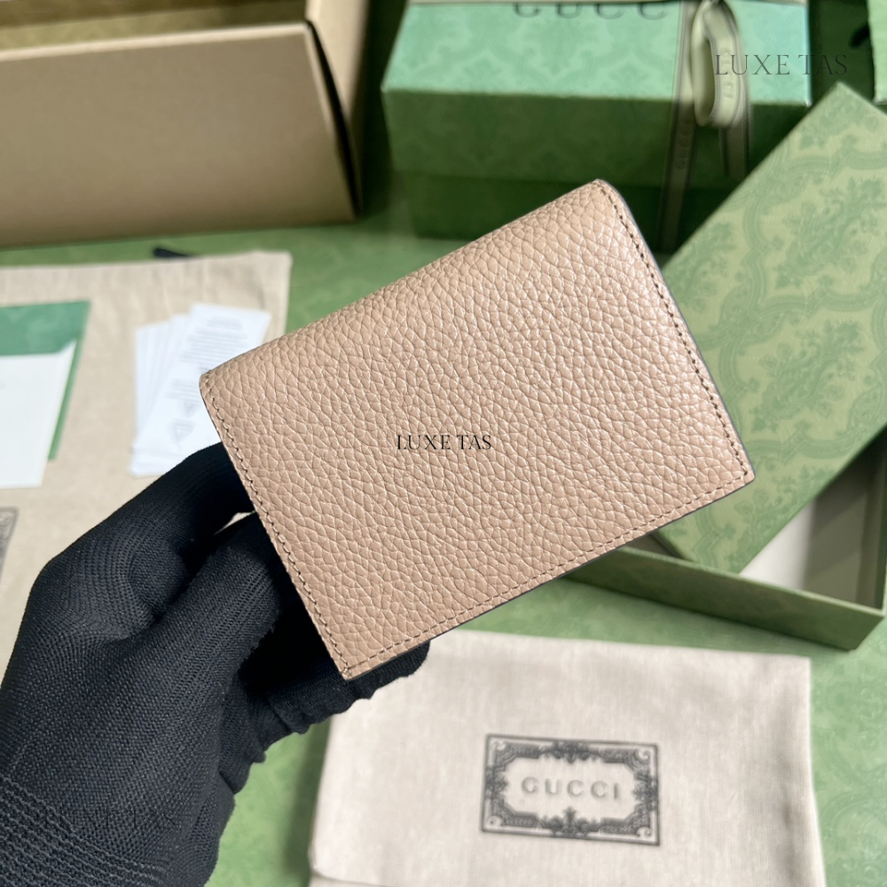 Rose Beige Wallet With Interlocking G Python Bow