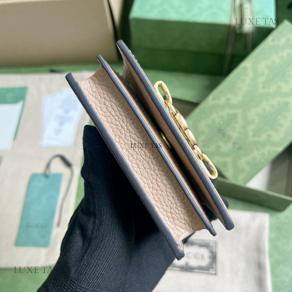 Rose Beige Wallet With Interlocking G Python Bow