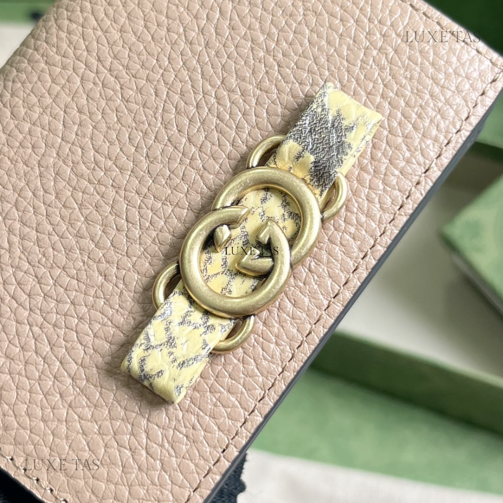 Rose Beige Wallet With Interlocking G Python Bow