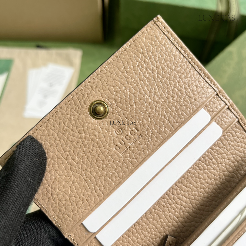 Rose Beige Wallet With Interlocking G Python Bow