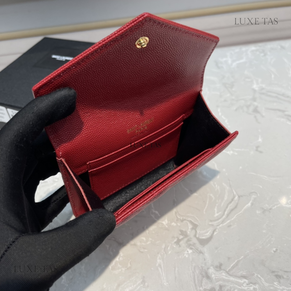 Rouge Opium Cassandre Matelassé Small Envelope Wallet - Leather Wallet for Women