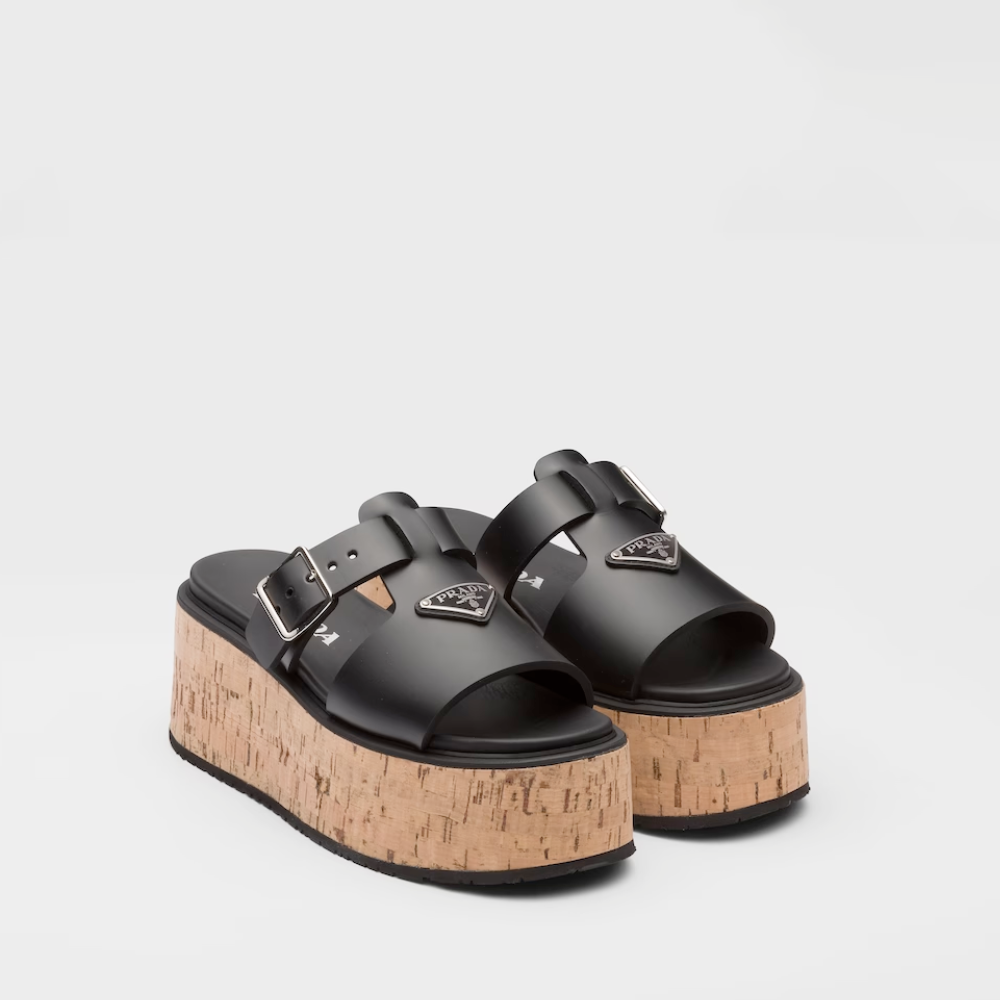 Rubber Wedge Platform Sandals