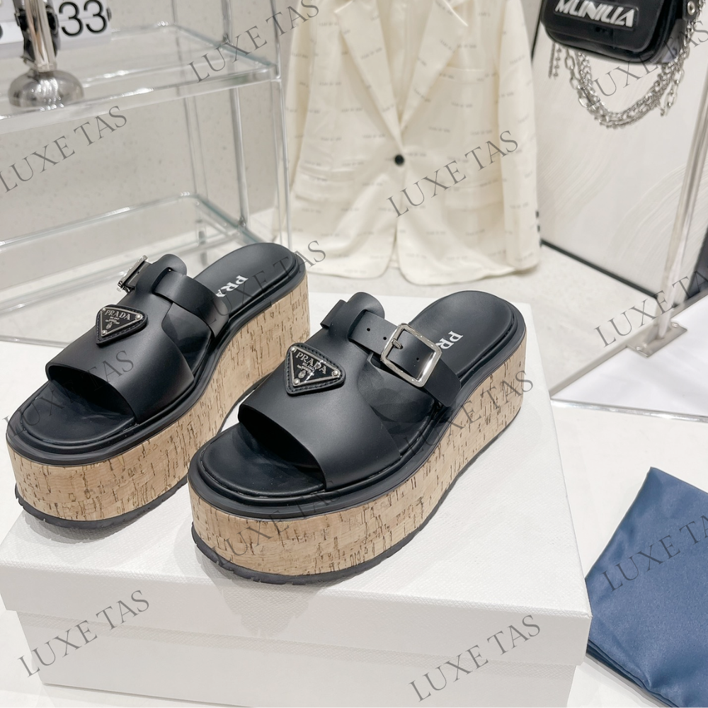 Rubber Wedge Platform Sandals