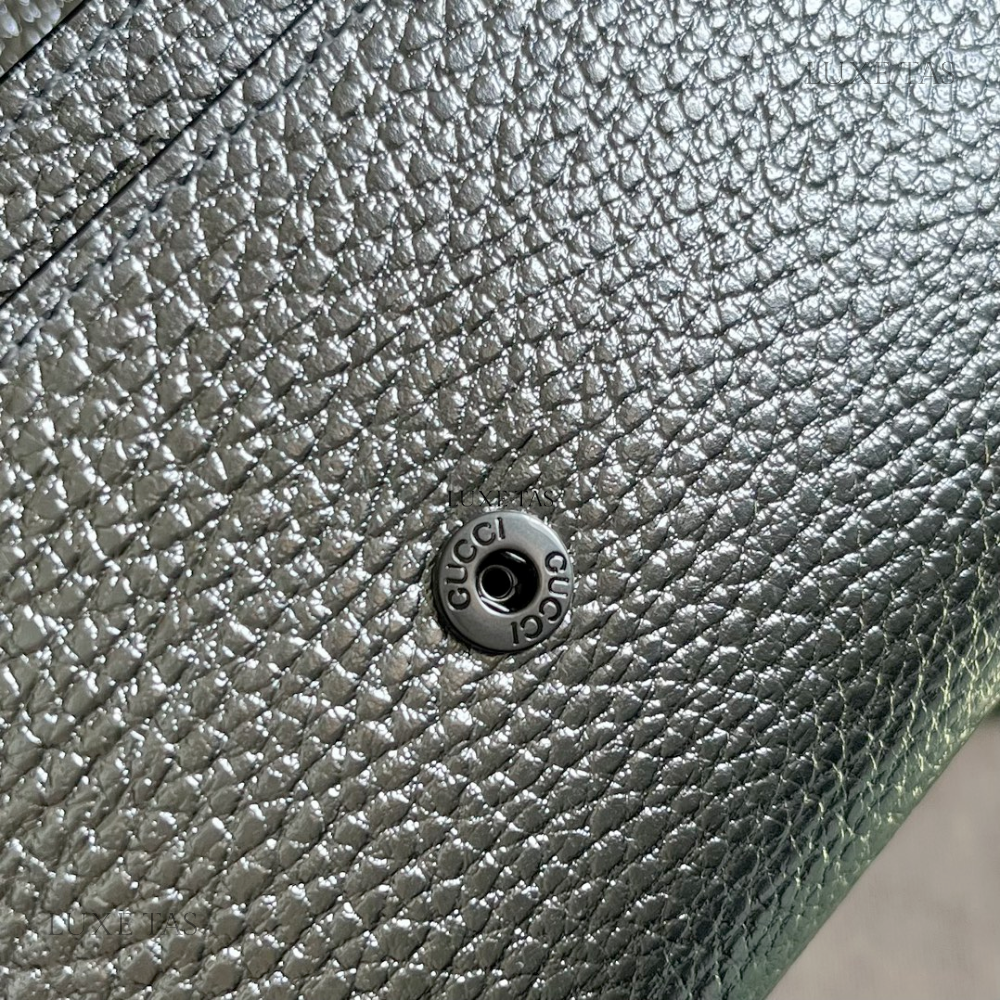 Silver GG Marmont Continental Wallet
