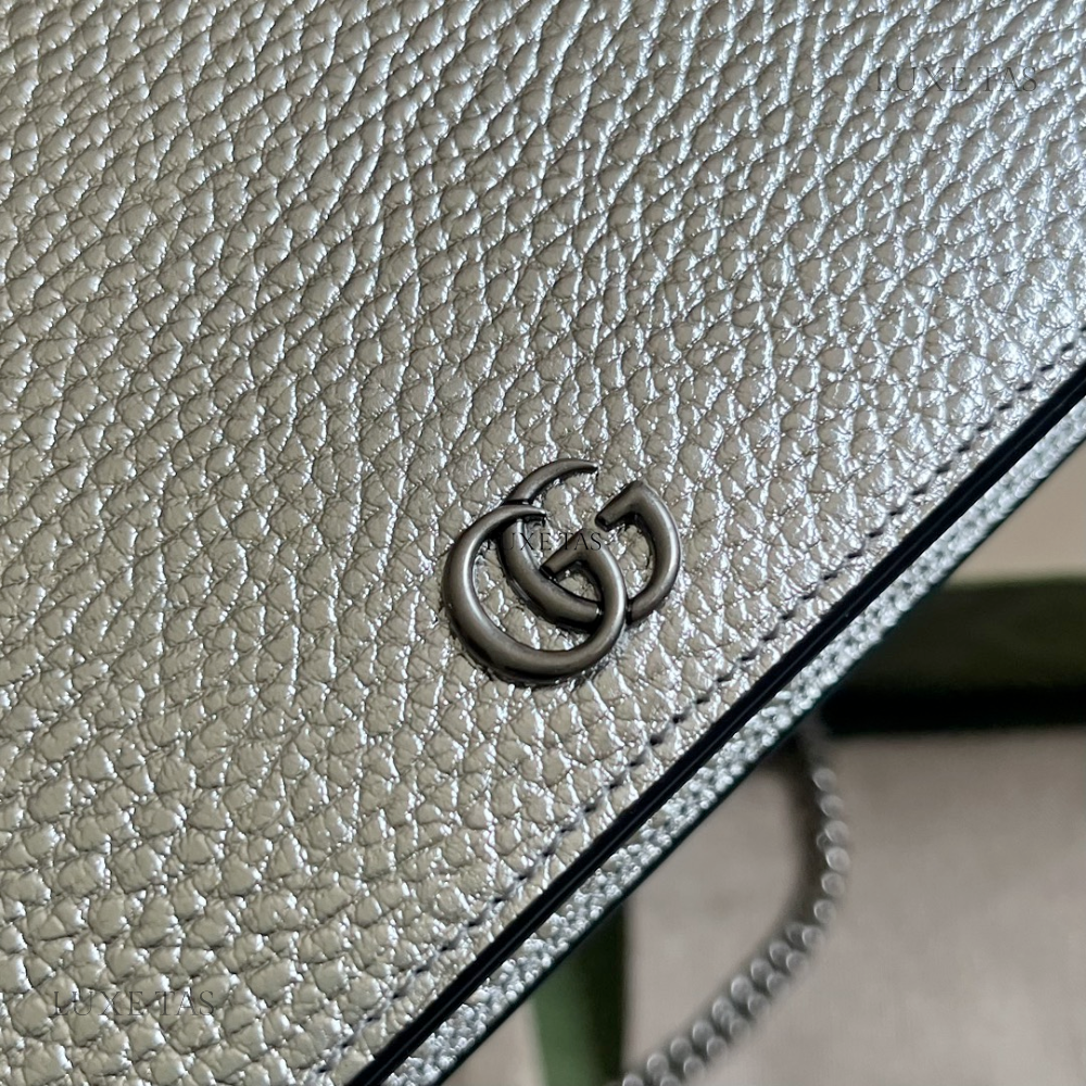 Silver GG Marmont Mini Chain Bag