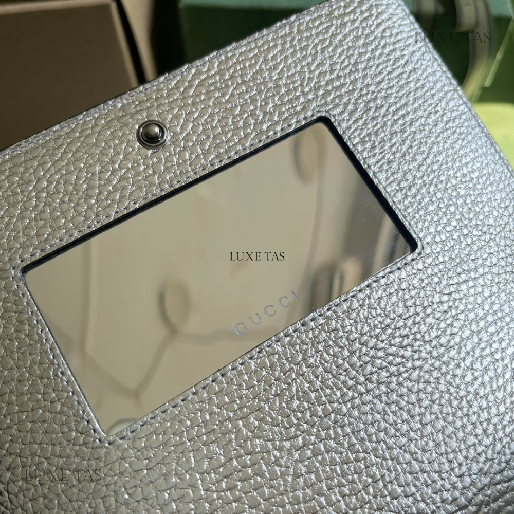 Silver GG Marmont Mini Chain Bag
