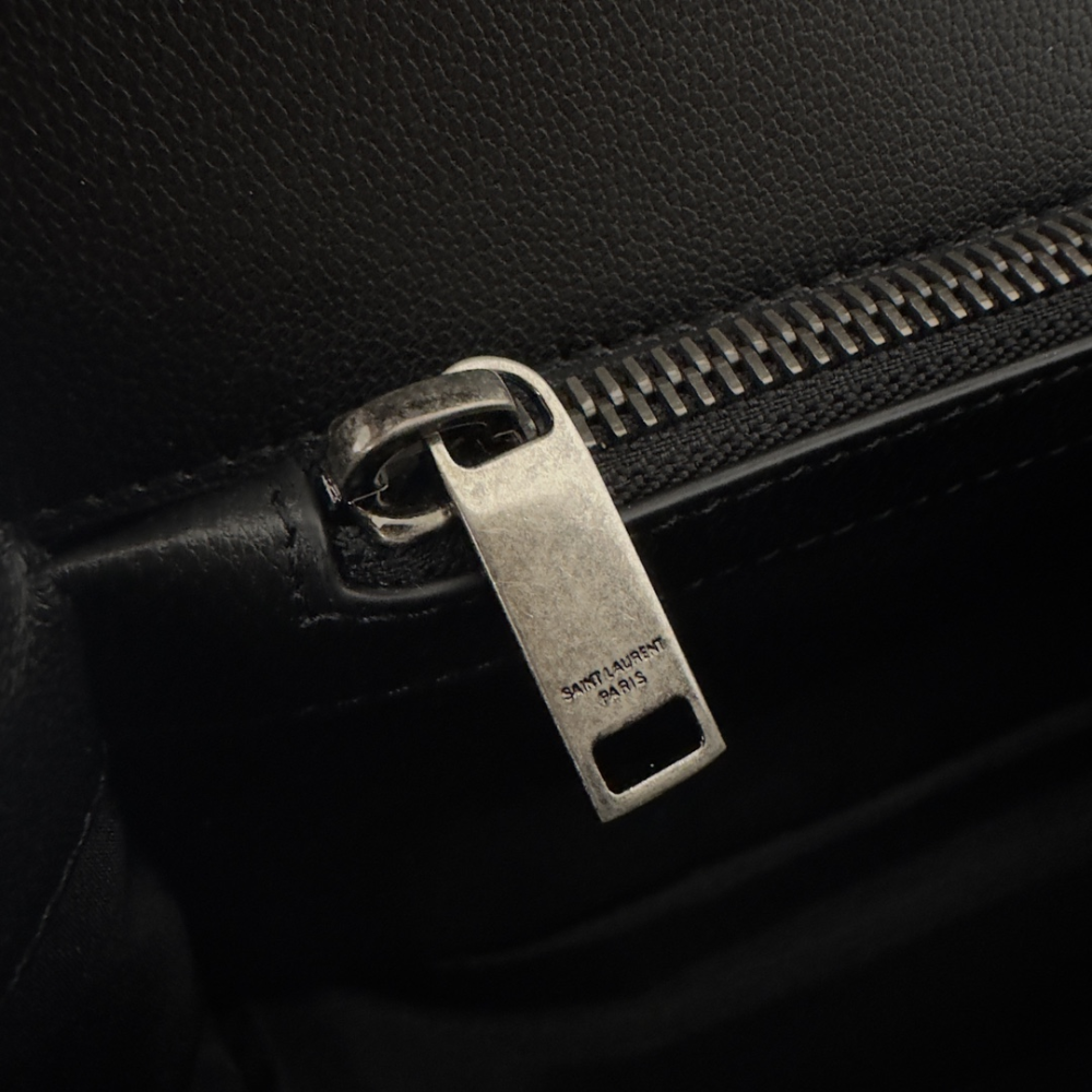 Silver Hardware Satchel with Chain Strap College Large Quilted Leather Handbag for Women