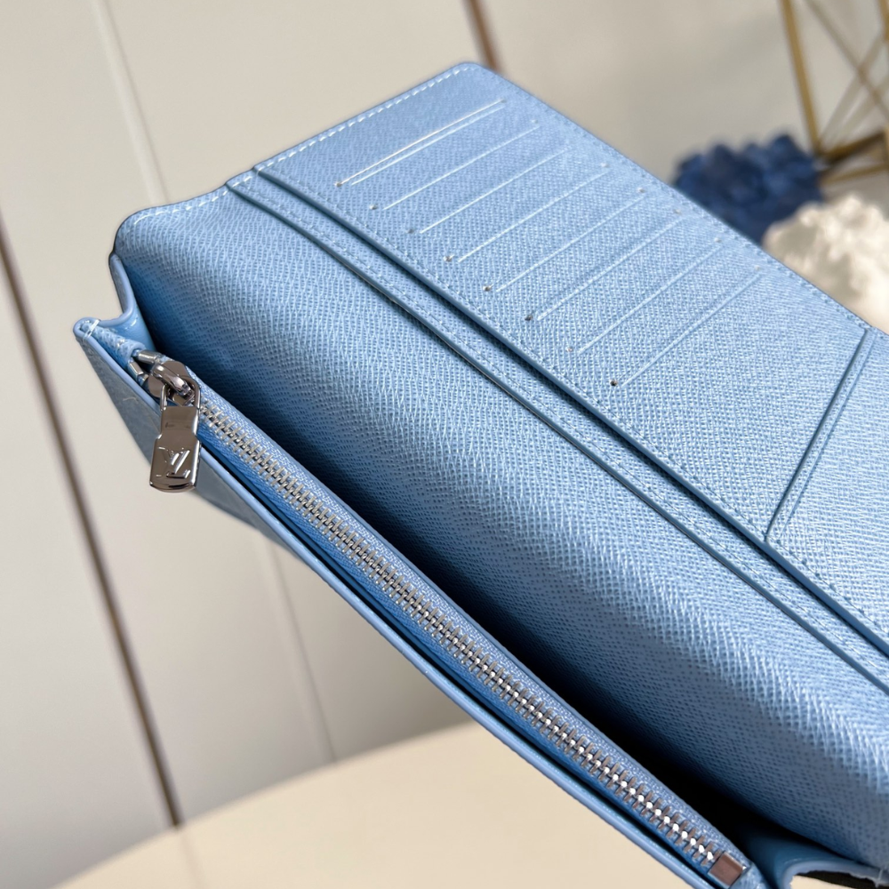 Sky Blue Taigarama Brazza Wallet Long Leather Wallet for Men
