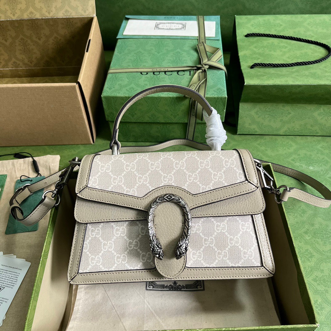 Small Dionysus Top Handle Bag Beige