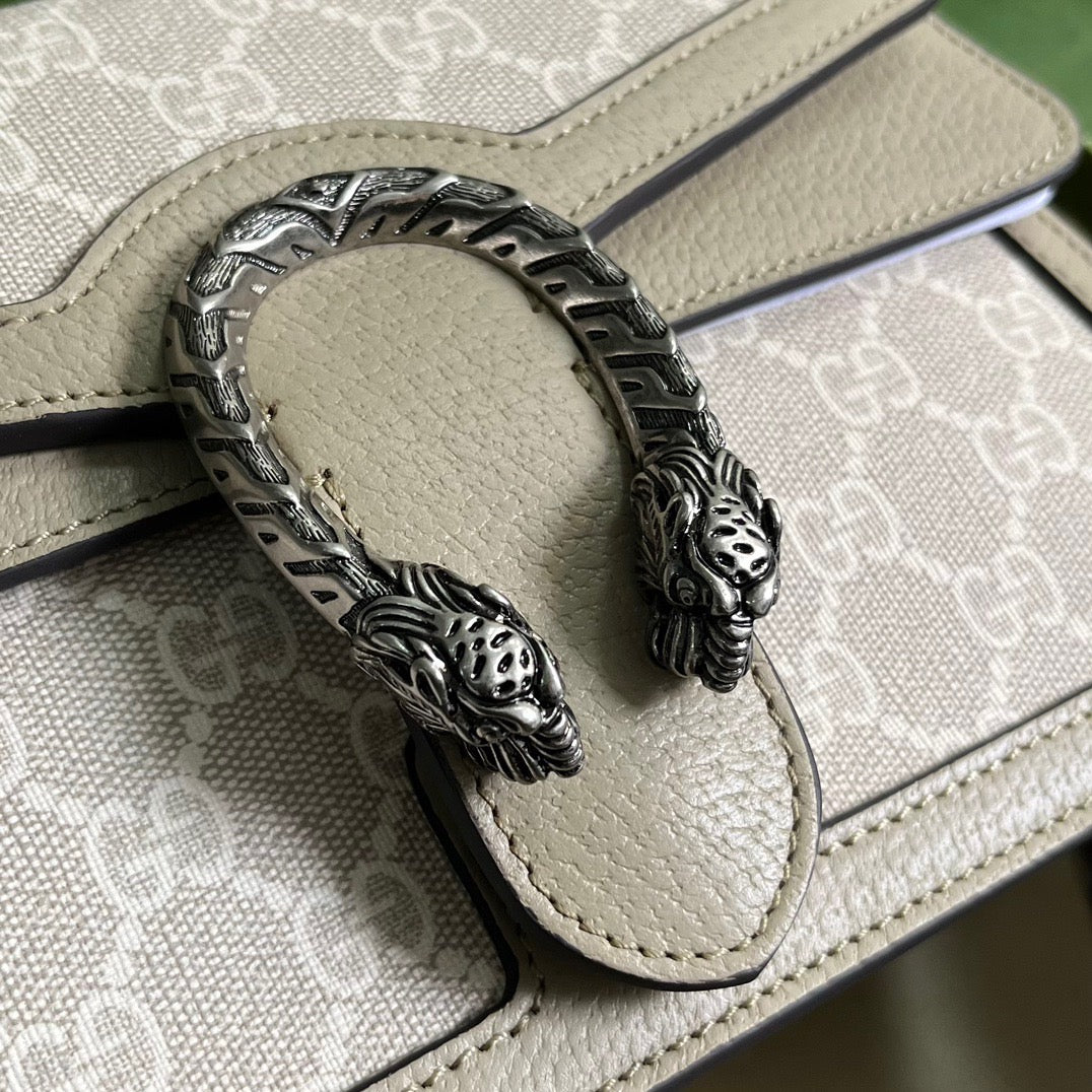 Kleine Dionysus Top Handle Bag Beige Lederhandtasche für Damen
