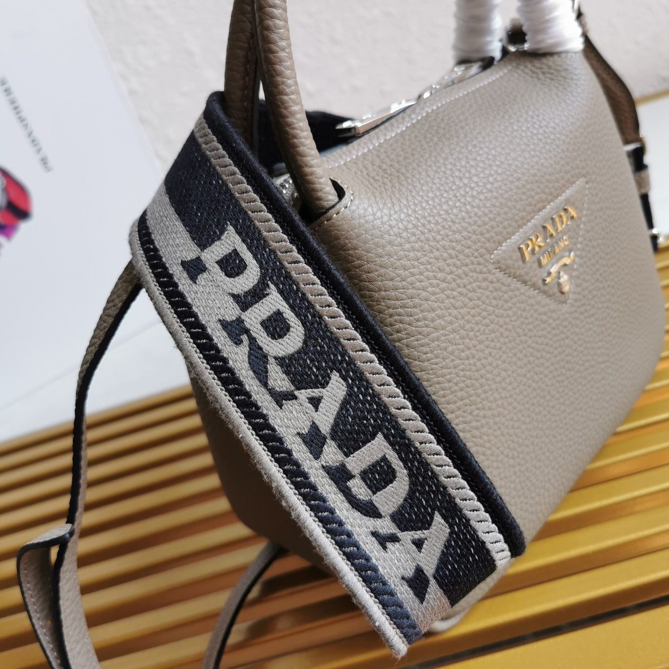 Small Leather Handbag Clay Grey
