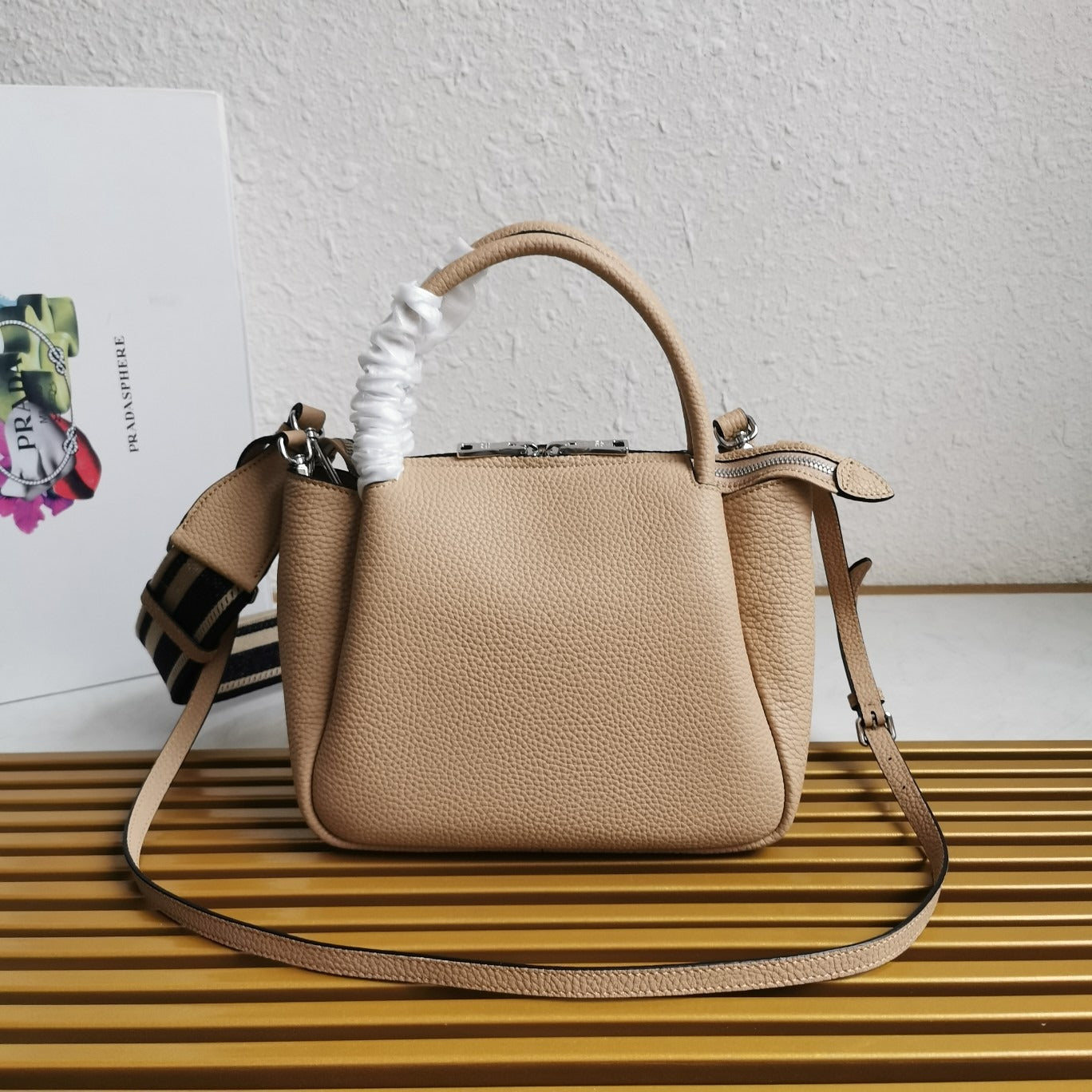 Small Leather Handbag Sand