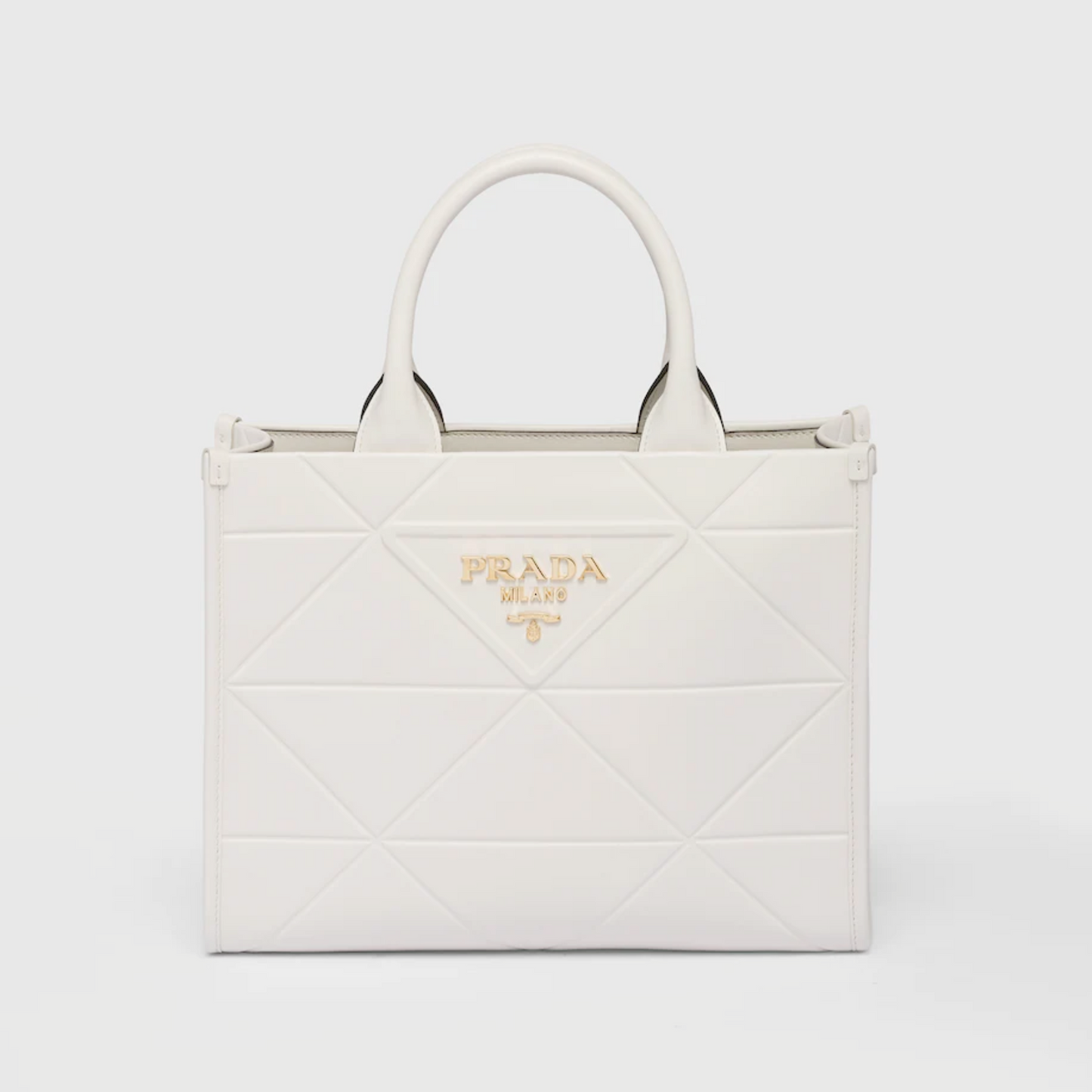 Small Leather PRD Symbole Bag With Topstitching