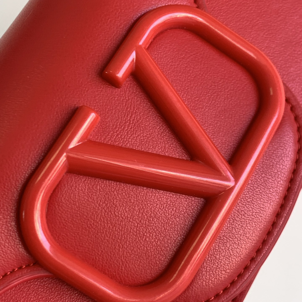 Small Locò Red Leather Shoulder Bag for Women