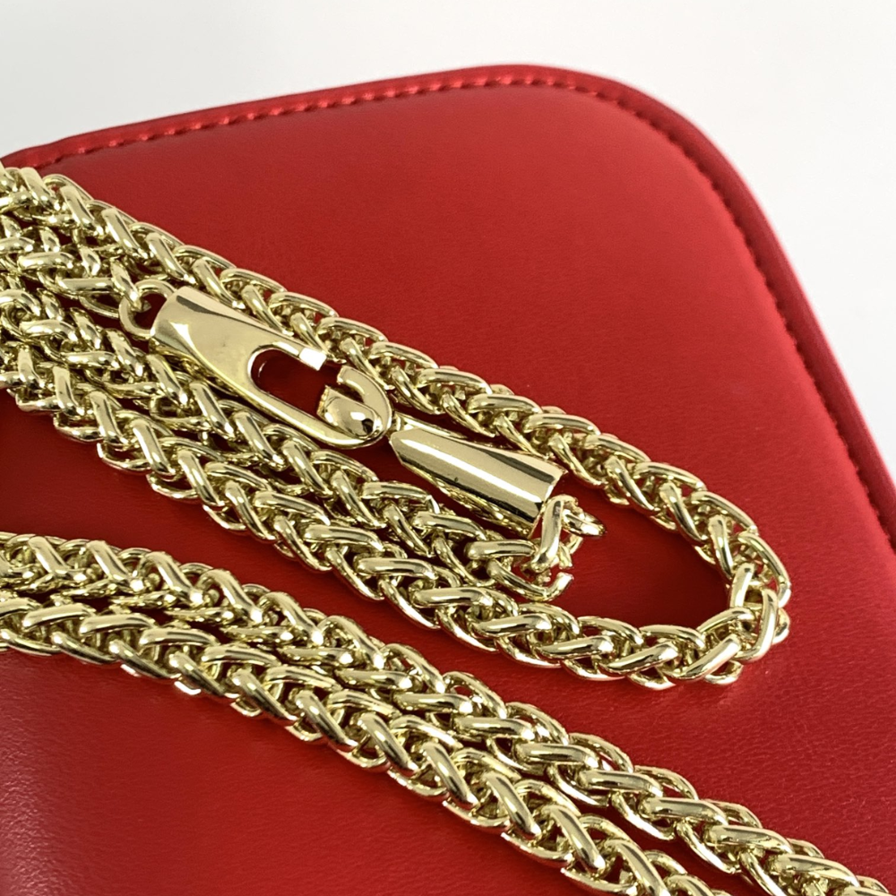 Small Locò Red Leather Shoulder Bag for Women