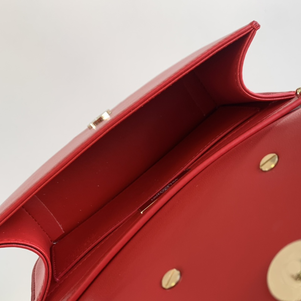 Small Locò Red Leather Shoulder Bag for Women
