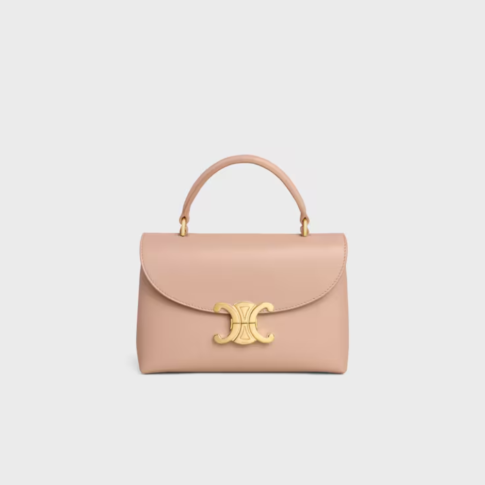 Soft Peach Teen Nino Bag In Smooth Satinated Calfskin Leather Handbag for Women