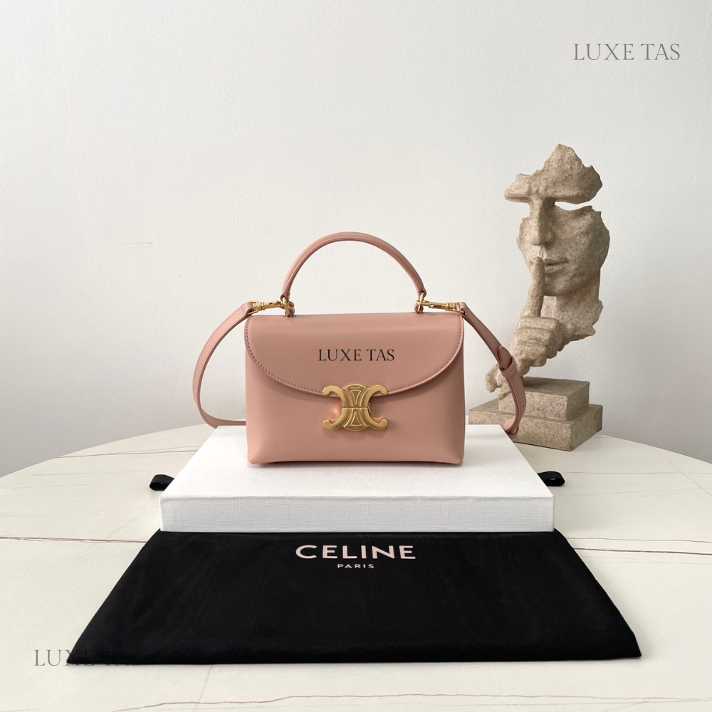 Soft Peach Teen Nino Bag In Smooth Satinated Calfskin Leather Handbag for Women
