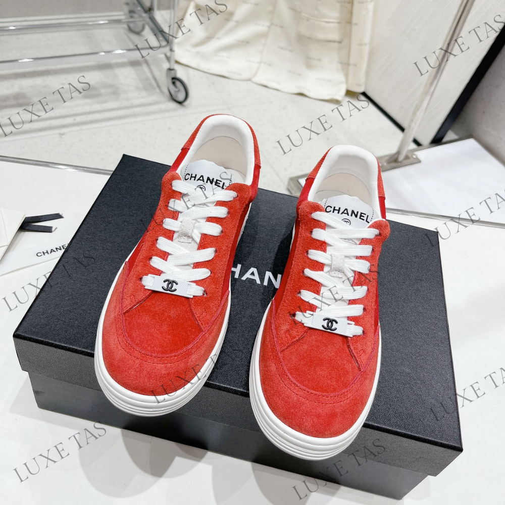 Suede Calfskin Red Sneakers