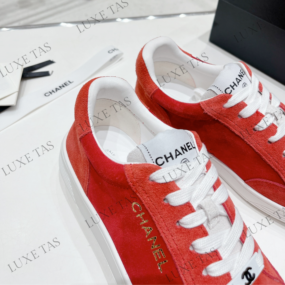 Suede Calfskin Red Sneakers