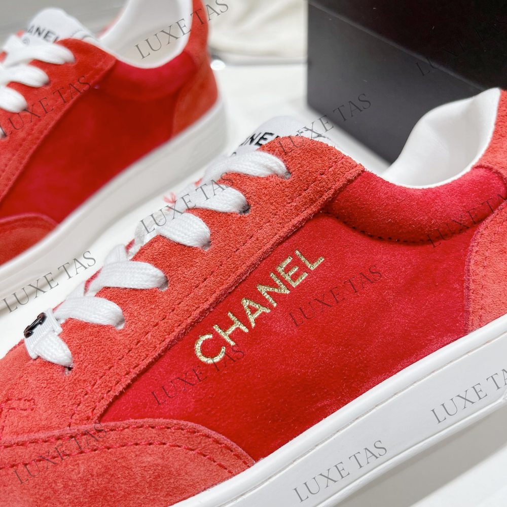 Suede Calfskin Red Sneakers