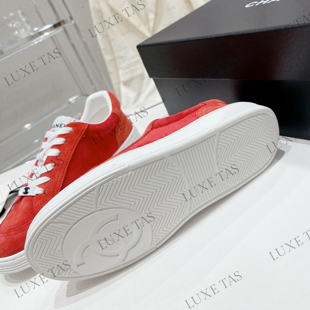 Suede Calfskin Red Sneakers