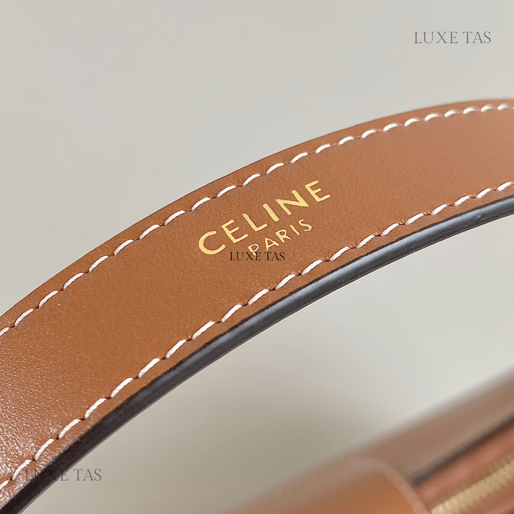 Tan Ava Triomphe Soft Bag In Smooth Calfskin