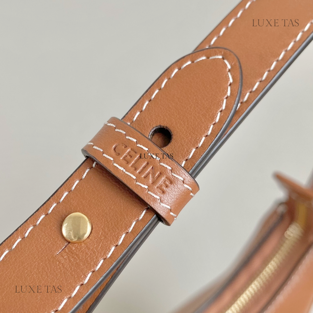 Tan Ava Triomphe Soft Bag In Smooth Calfskin