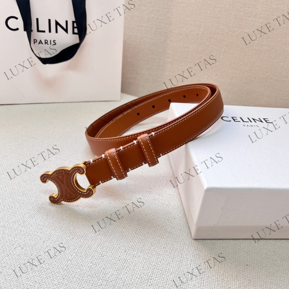 Tan Medium Cuir Triomphe Belt In Natural Calfskin