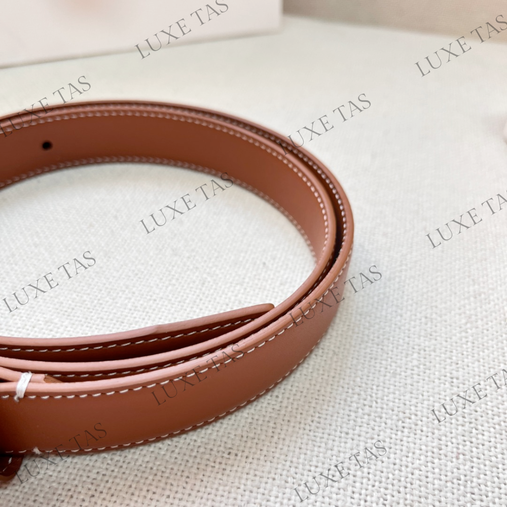 Tan Medium Cuir Triomphe Belt In Natural Calfskin