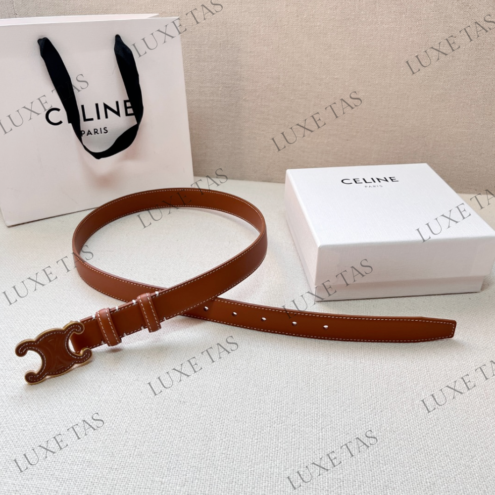 Tan Medium Cuir Triomphe Belt In Natural Calfskin