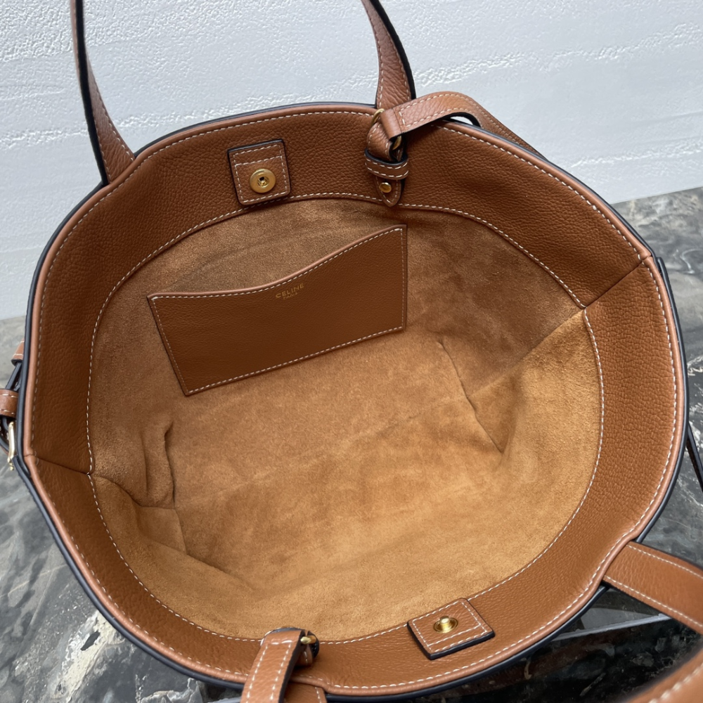 Tan Mini Cabas Anais Cuir Triomphe In Grained Calfskin Leather Handbag for Women