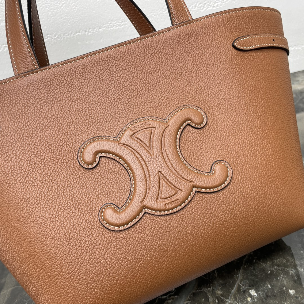 Tan Mini Cabas Anais Cuir Triomphe In Grained Calfskin Leather Handbag for Women