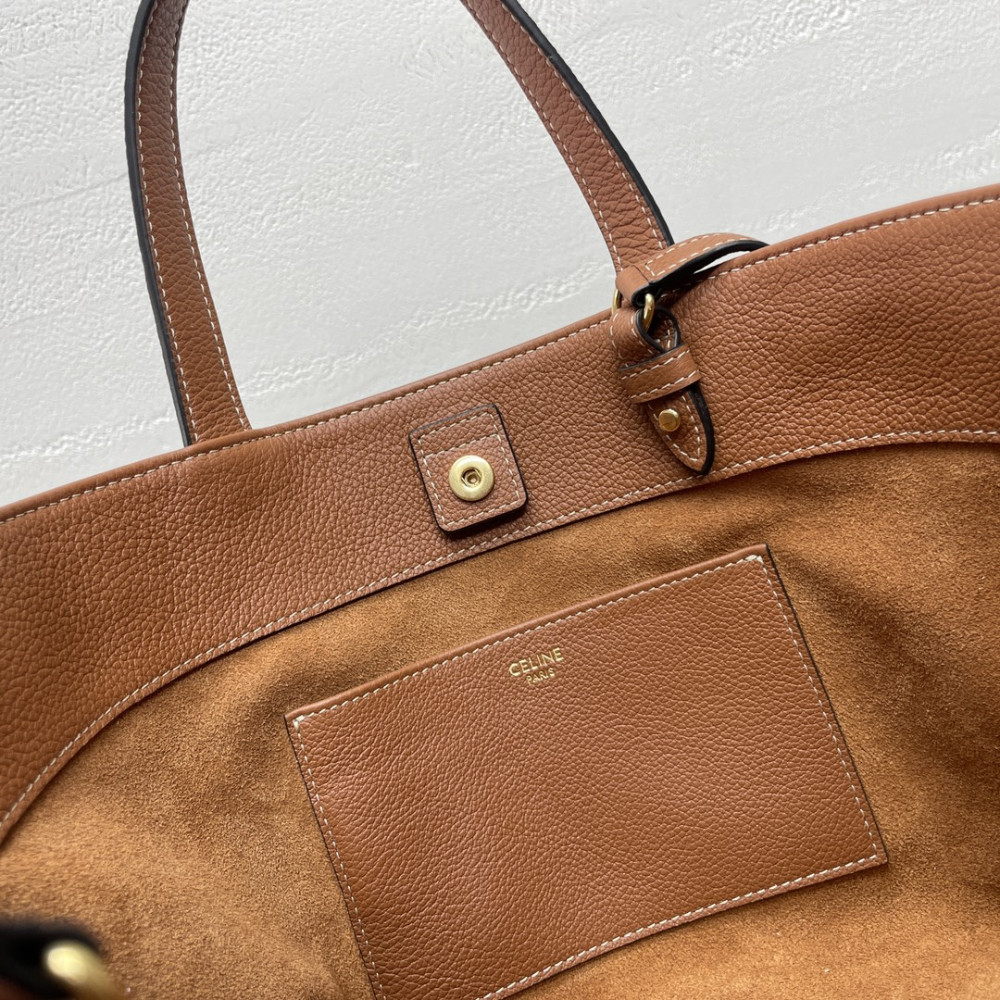 Tan Mini Cabas Anais Cuir Triomphe In Grained Calfskin Leather Handbag for Women