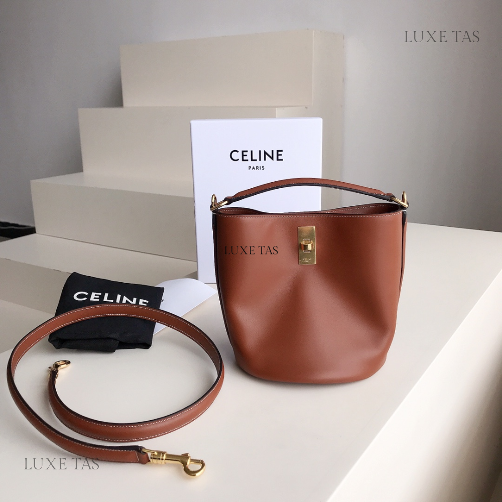 Tan Teen Bucket 16 In Smooth Calfskin - Leather Bucket Bag for Women