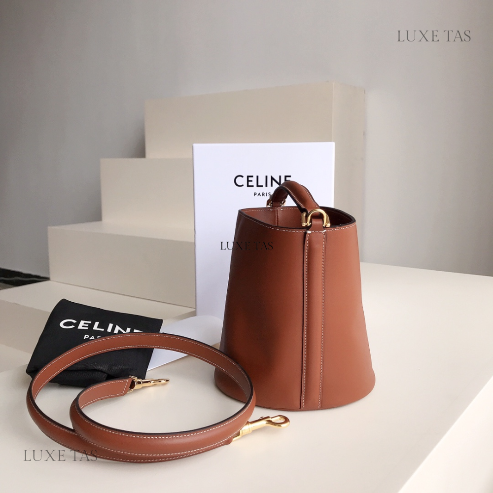 Tan Teen Bucket 16 In Smooth Calfskin - Leather Bucket Bag for Women