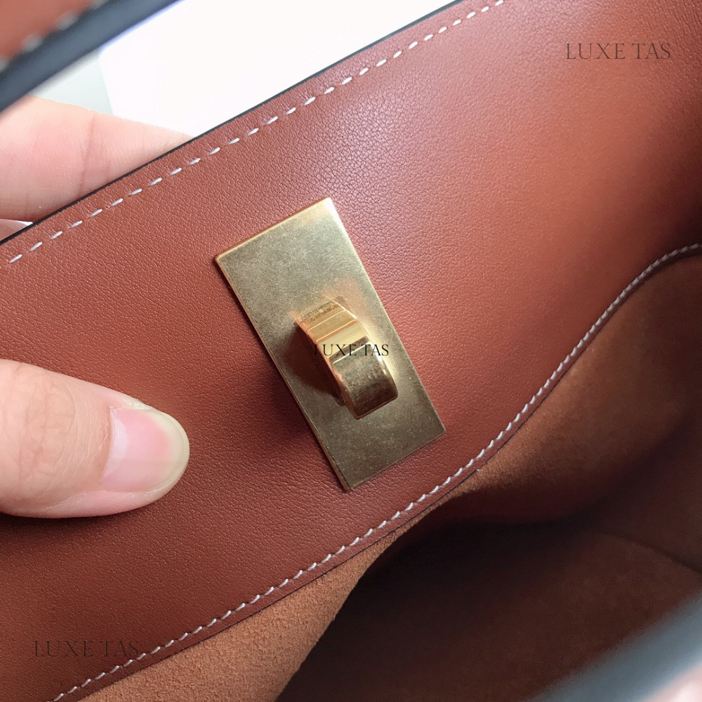 Tan Teen Bucket 16 In Smooth Calfskin - Leather Bucket Bag for Women