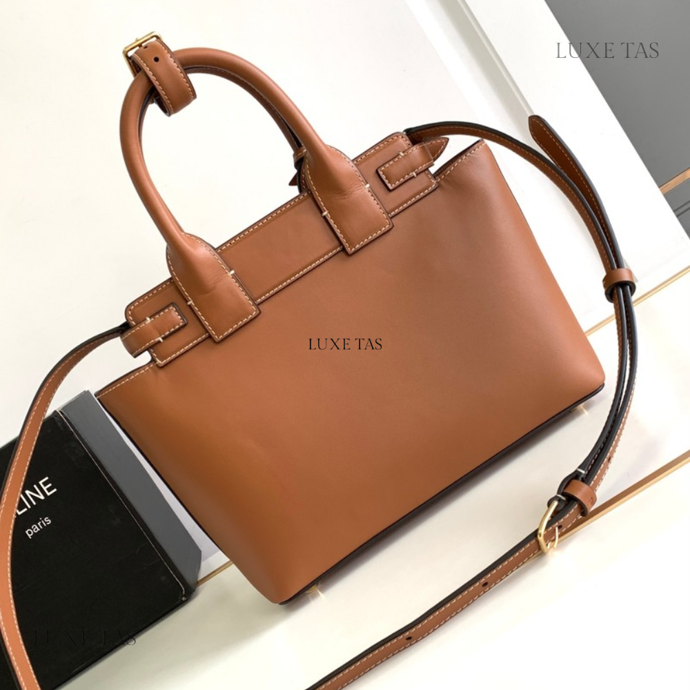 Tan Teen C*line Conti Bag In Natural Calfskin - Leather Handbag for Women