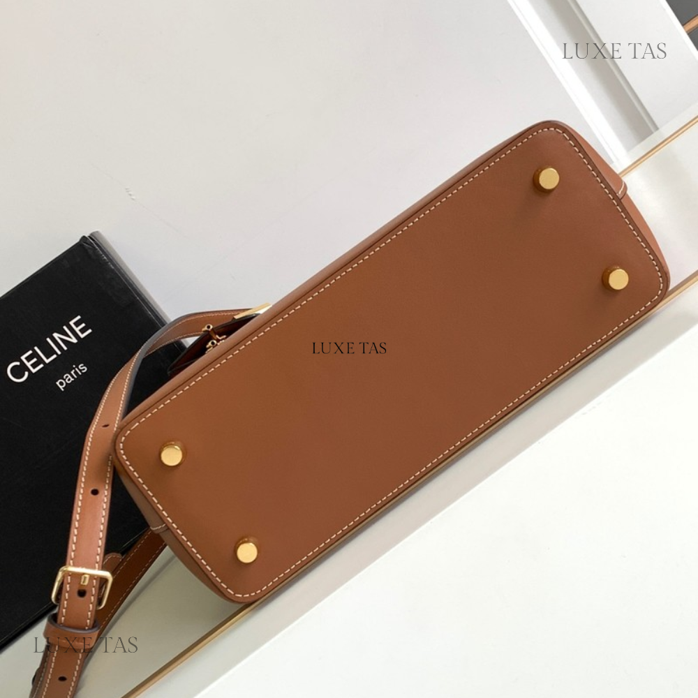 Tan Teen C*line Conti Bag In Natural Calfskin - Leather Handbag for Women