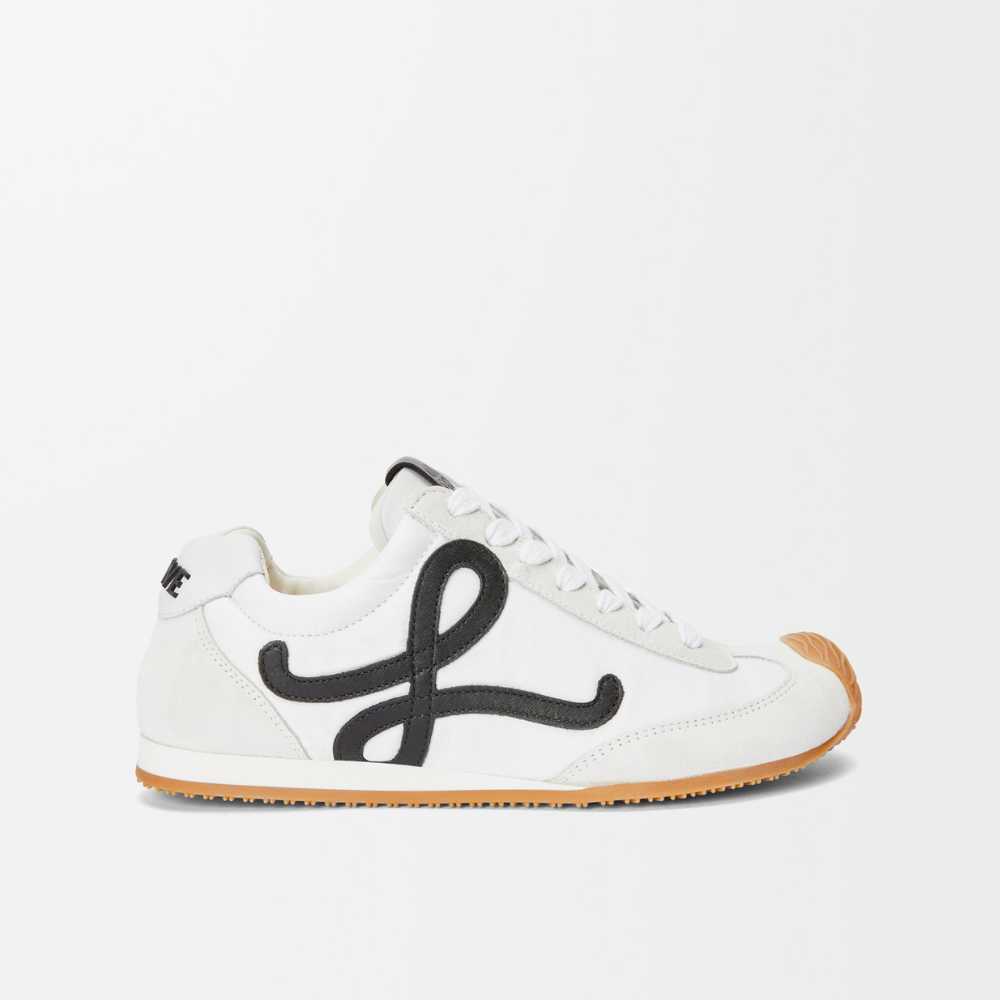 White Ballet Runner 2.0 In Nylon And Calfskin Designer Sneakers for Men